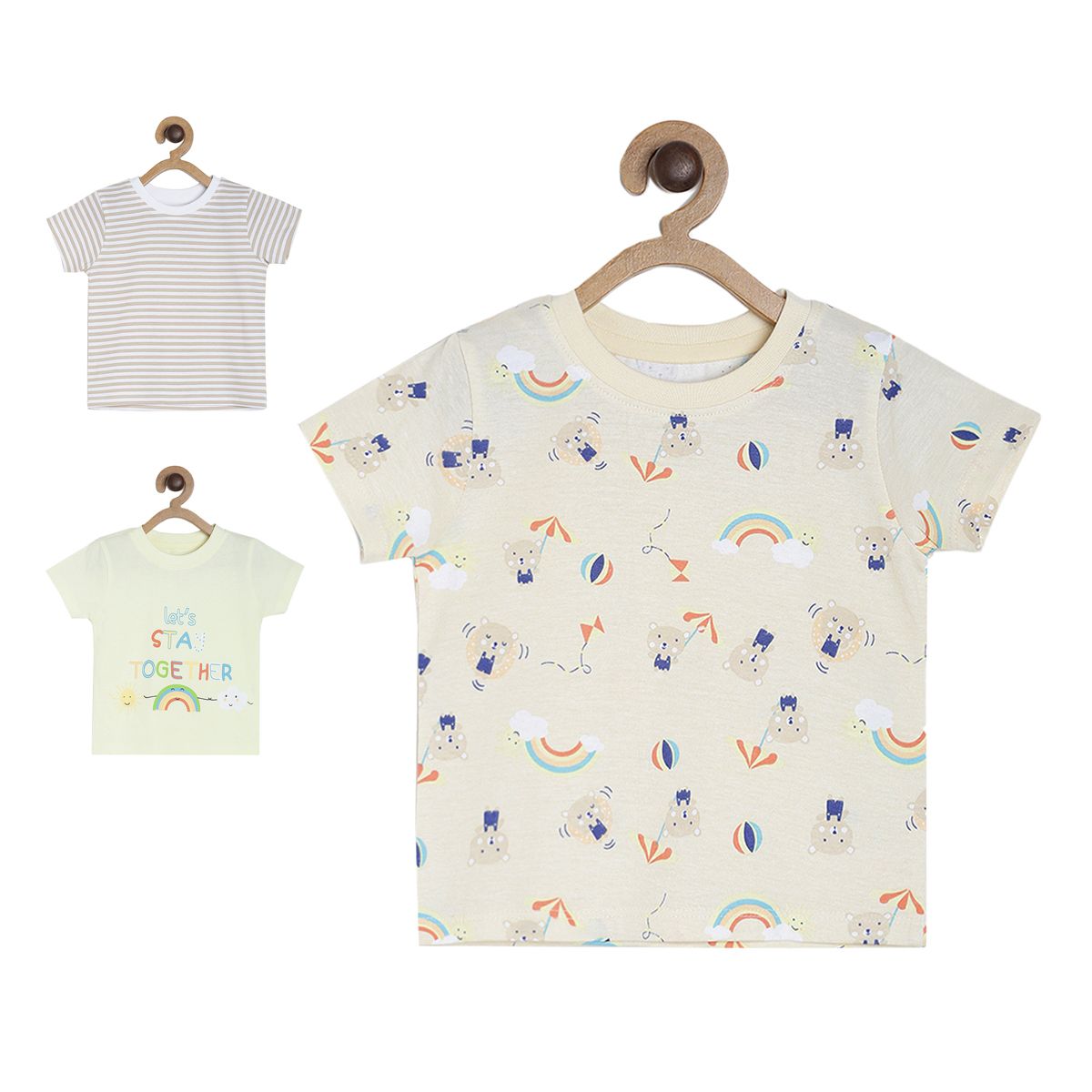 Pack of 3 t-shirt - light beige for 0-3 Months
