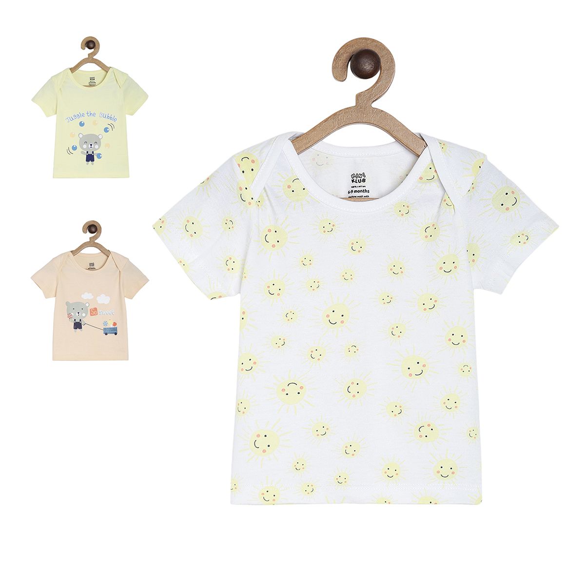 Pack of 3 t-shirt - white for 0-3 Months