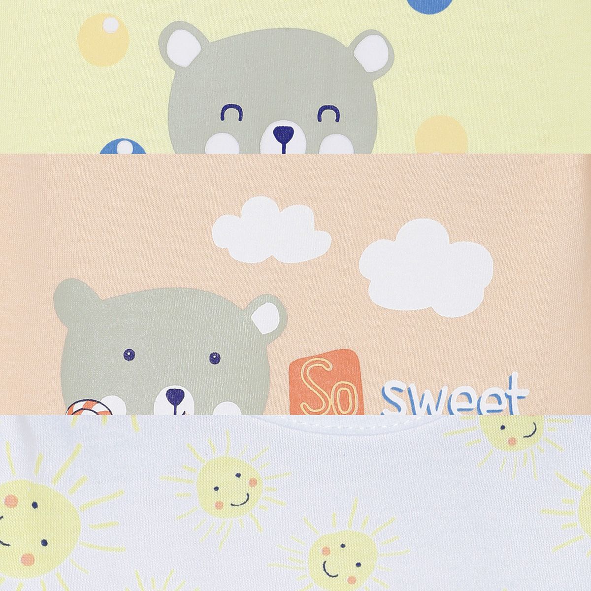 Pack of 3 t-shirt - white for 0-3 Months