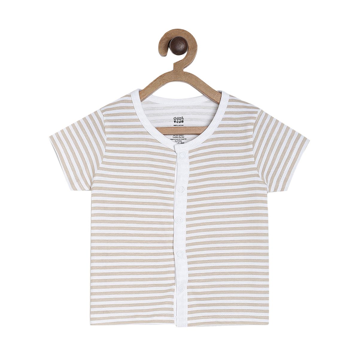 Pack of 3 front open vest - light beige for New Born