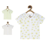 Pack of 3 front open vest - white & yellow for New Born