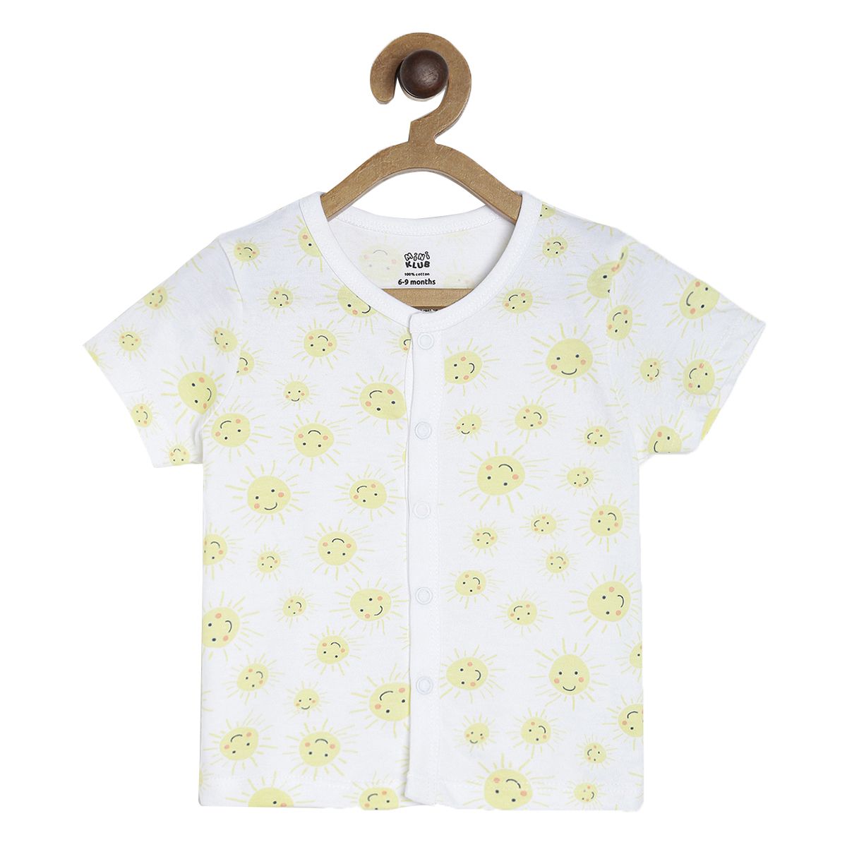 Pack of 3 front open vest - white & yellow for New Born