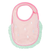 Baby Girls Pink Cotton Ruffle Feeding Bib