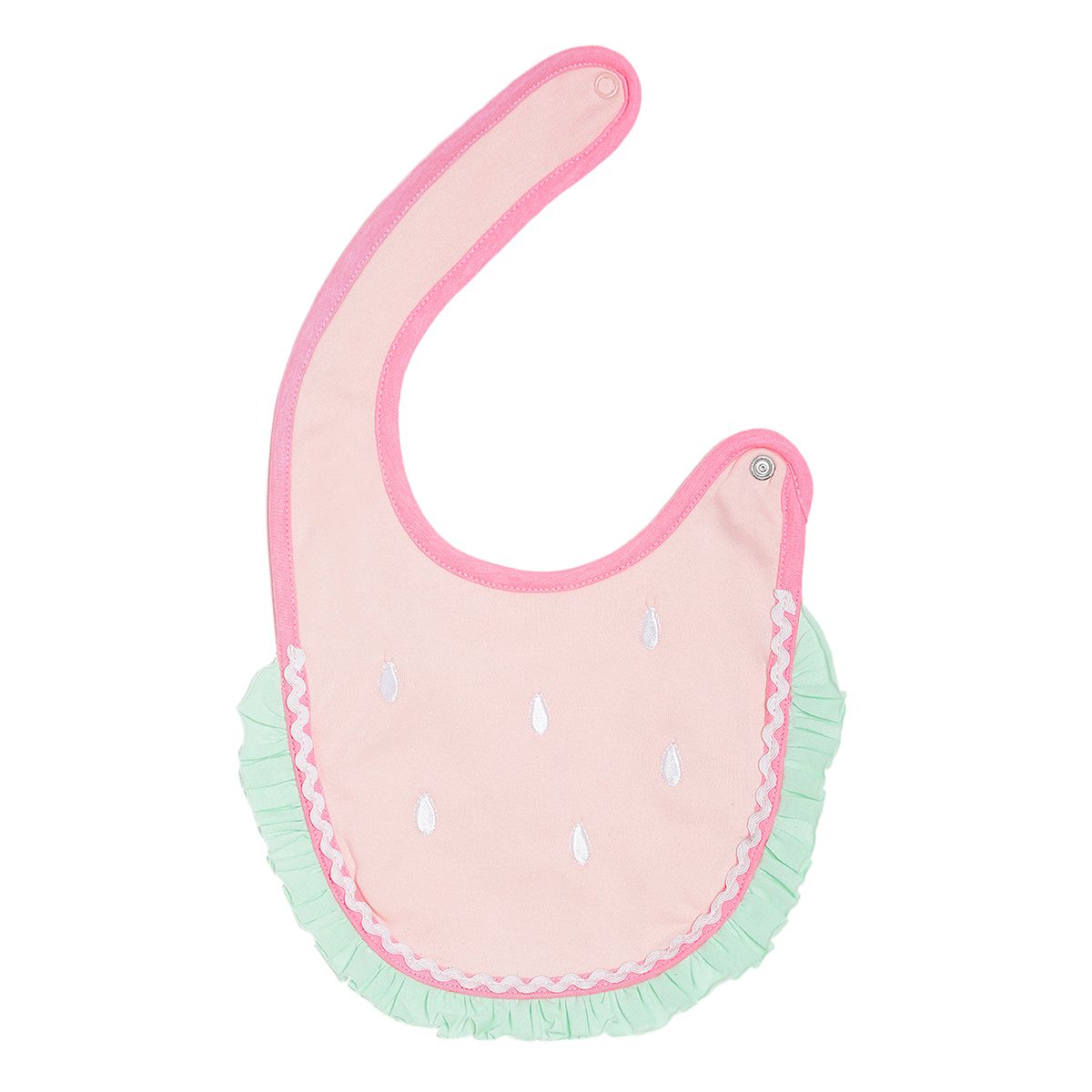 Baby Girls Pink Cotton Ruffle Feeding Bib