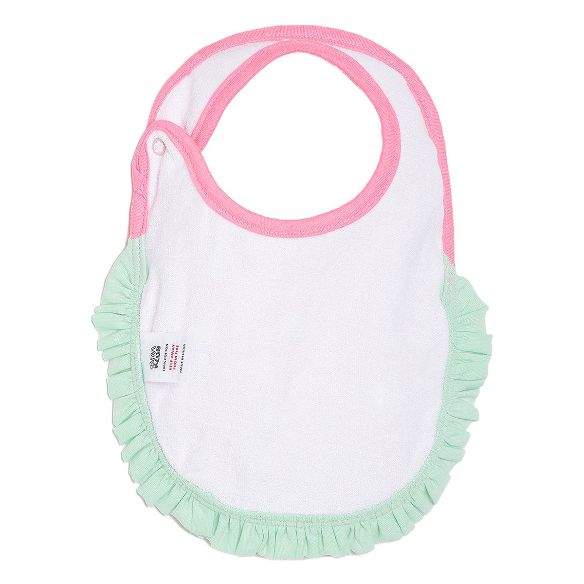 Baby Girls Pink Cotton Ruffle Feeding Bib