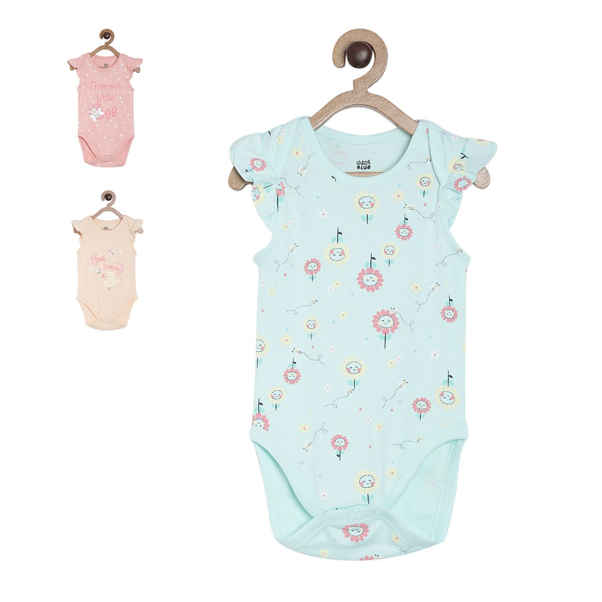 Pack of 3 body suit - turquoise blue for New Born