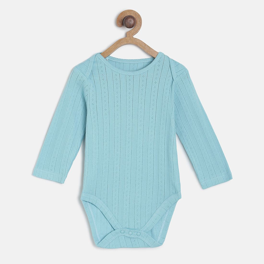 Baby Girls Blue & White Cotton Full Sleeves Bodysuits Pack of 2 Regular Fit Casual Bodysuits