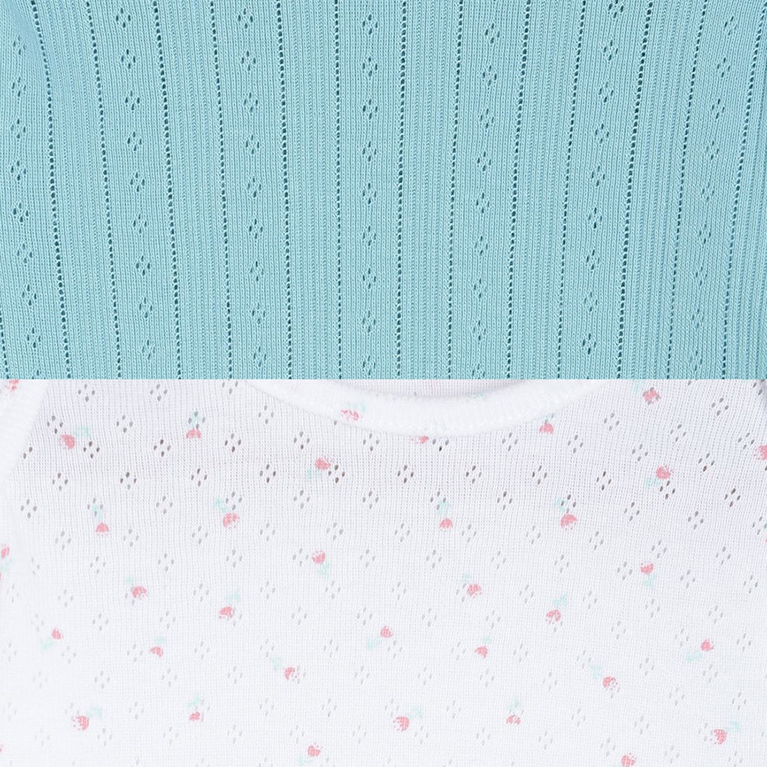 Baby Girls Blue & White Cotton Full Sleeves Bodysuits Pack of 2 Regular Fit Casual Bodysuits
