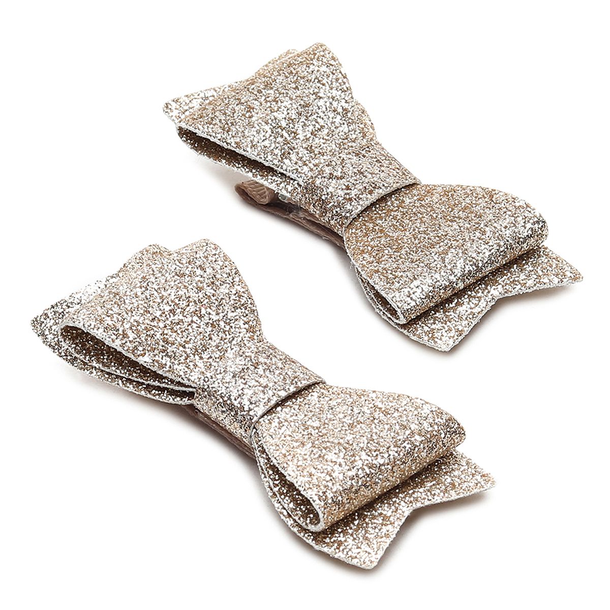 Girls Gold Glitter Bow Hair Clips Pack of 2 Hair Accessories