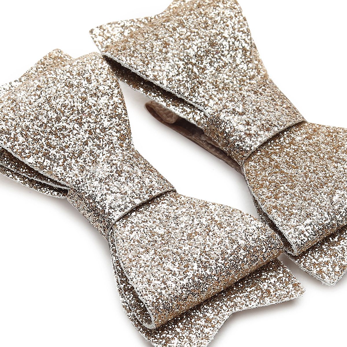 Girls Gold Glitter Bow Hair Clips Pack of 2 Hair Accessories