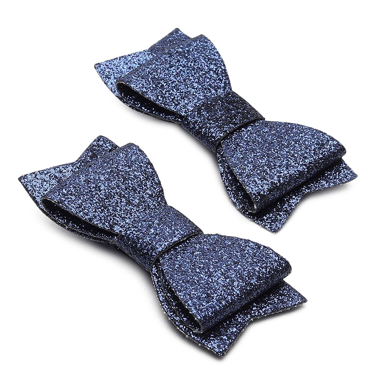Girls Navy Blue Glitter Bow Hair Clips Pack of 2 Hair Accessories