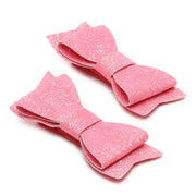 Girls Pink Glitter Bow Hair Clips Pack of 2 Hair Accessories