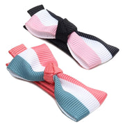 Girls Striped Bow Hair Clips Pack of 2 Hair Accessories