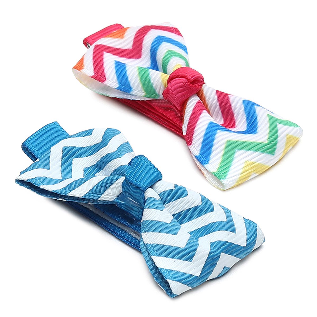 Girls Chevron Print Bow Hair Clips Pack of 2 Hair Accessories