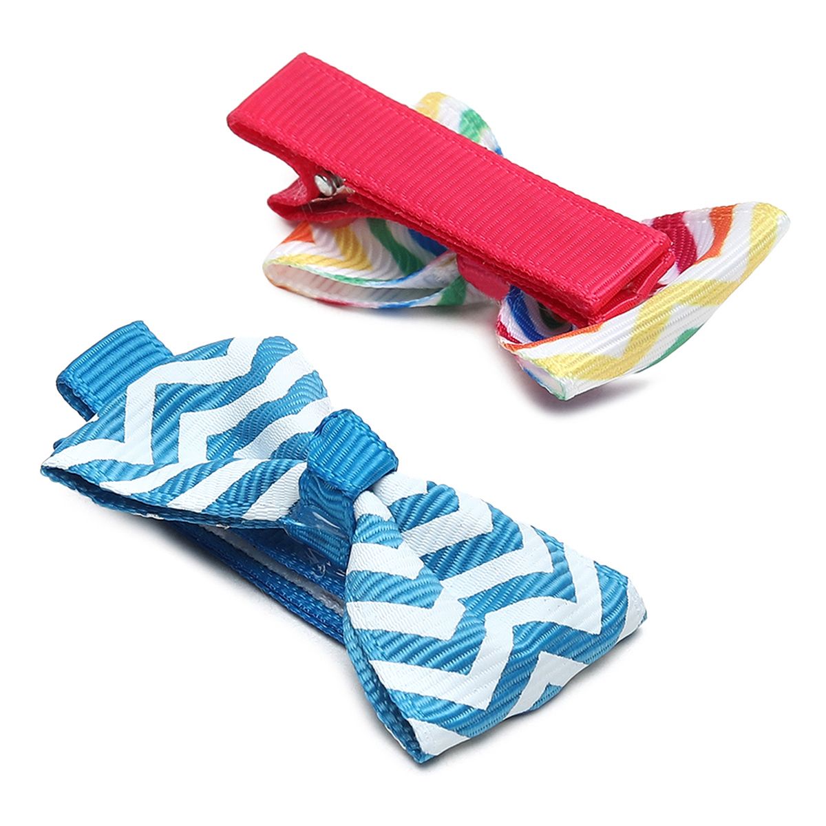 Girls Chevron Print Bow Hair Clips Pack of 2 Hair Accessories