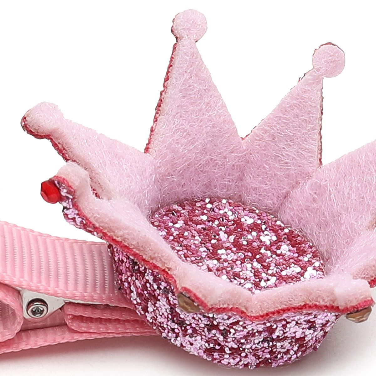 Baby Girls Pink Crown Hair Clip Cute Hair Accessory