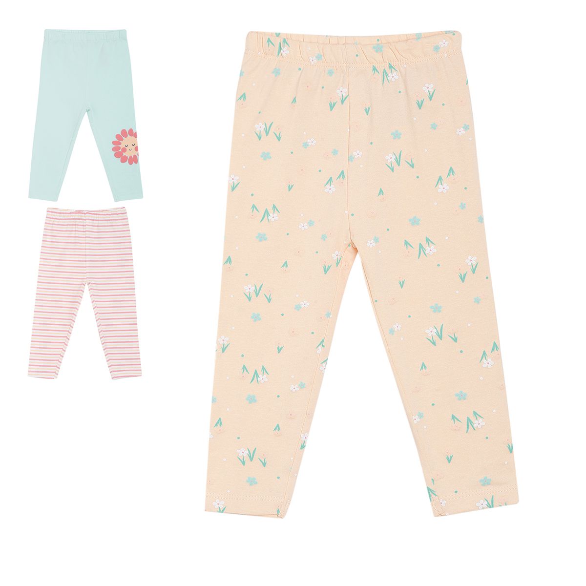 Pack of 3 leggings - peach for 0-3 Months