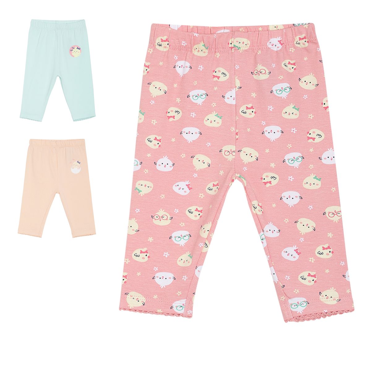 Pack of 3 capris - pink for 0-3 Months