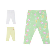 Pack of 3 leggings - green for 0-3 Months