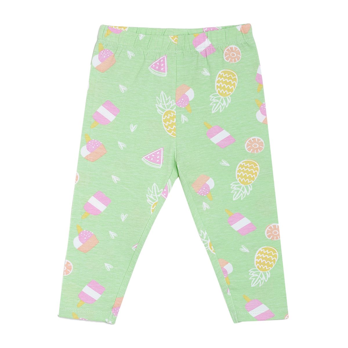 Pack of 3 leggings - green for 0-3 Months