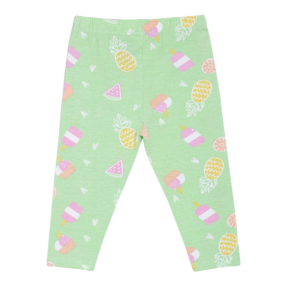 Pack of 3 leggings - green for 0-3 Months