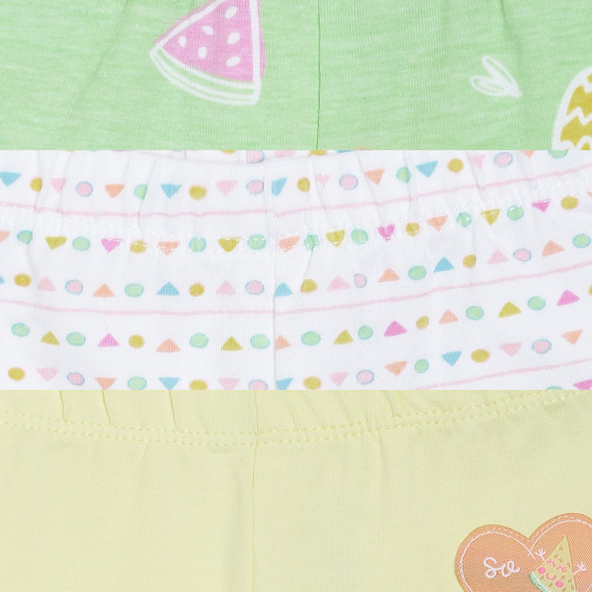 Pack of 3 leggings - green for 0-3 Months