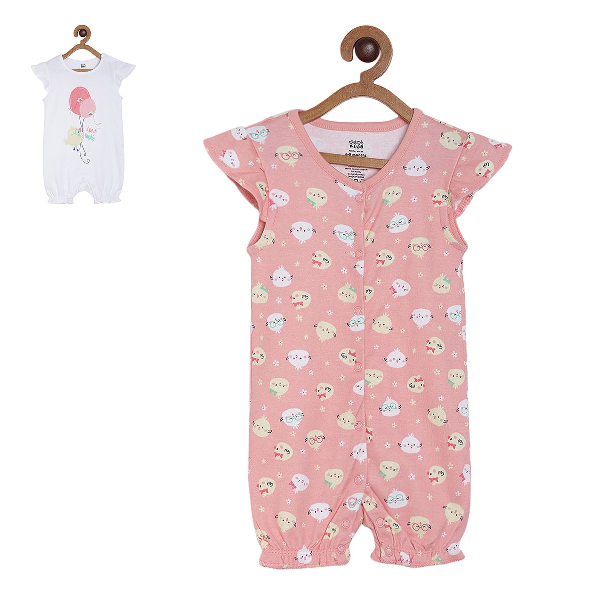 Pack of 2 romper - pale pink for New Born