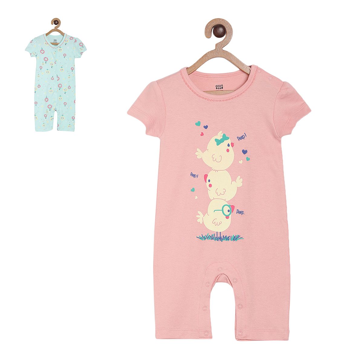 Pack of 2 romper - lightpink & light pink for New Born