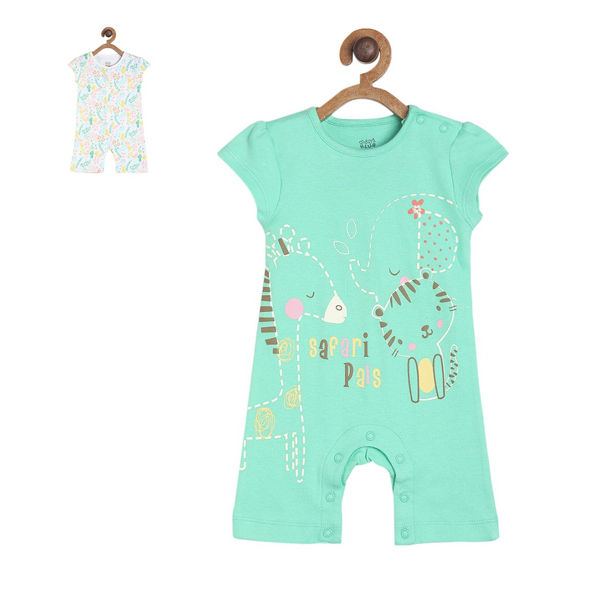 Pack of 2 rompers - turquoise green for New Born