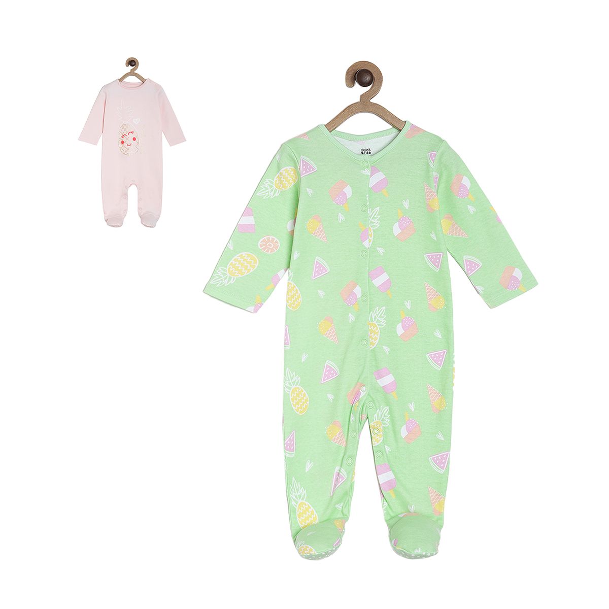 Pack of 2 sleep suit - light green for New Born