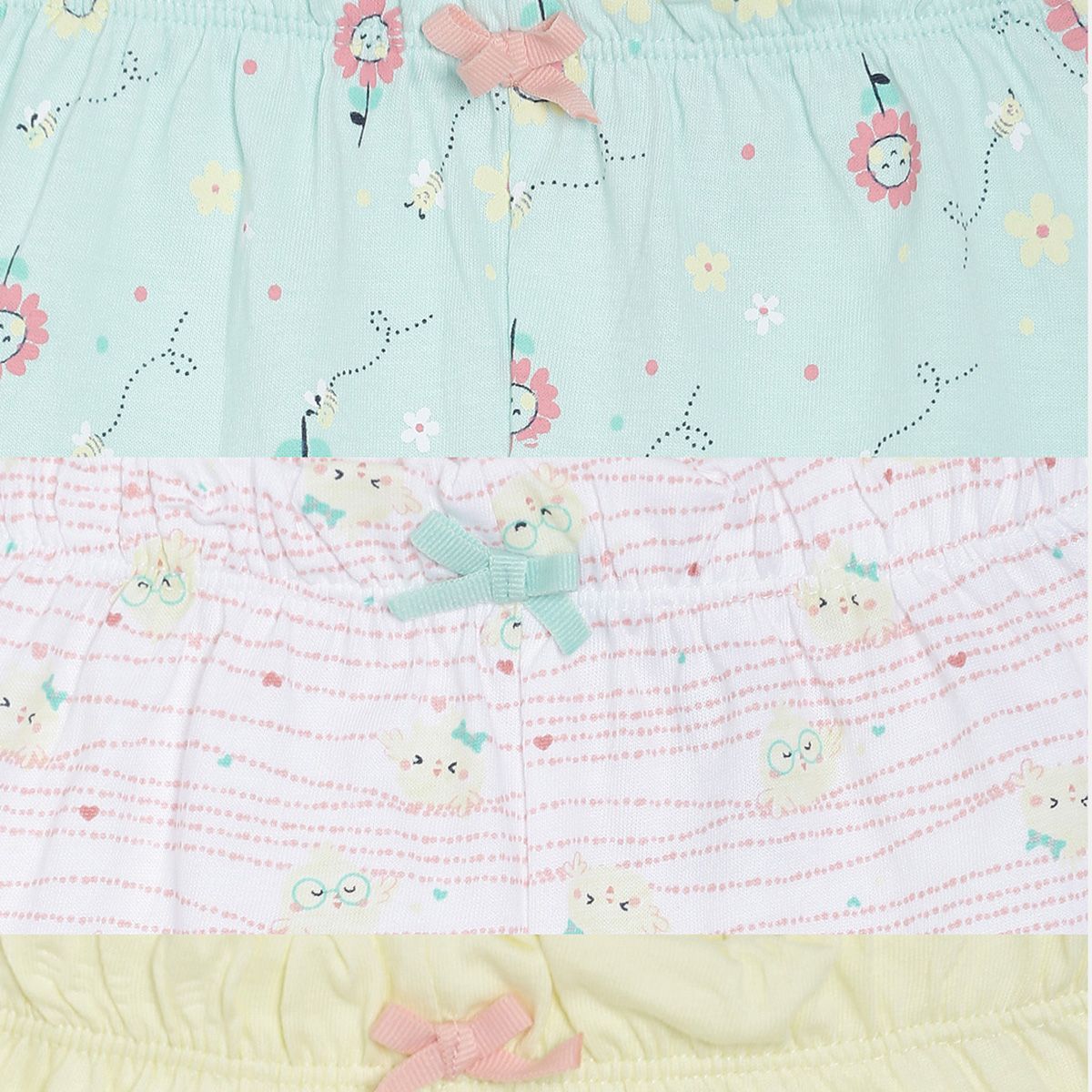 Pack of 3 shorts - turquoise green for 0-3 Months
