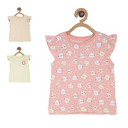 Pack of 3 t- shirts - coral red for 0-3 Months