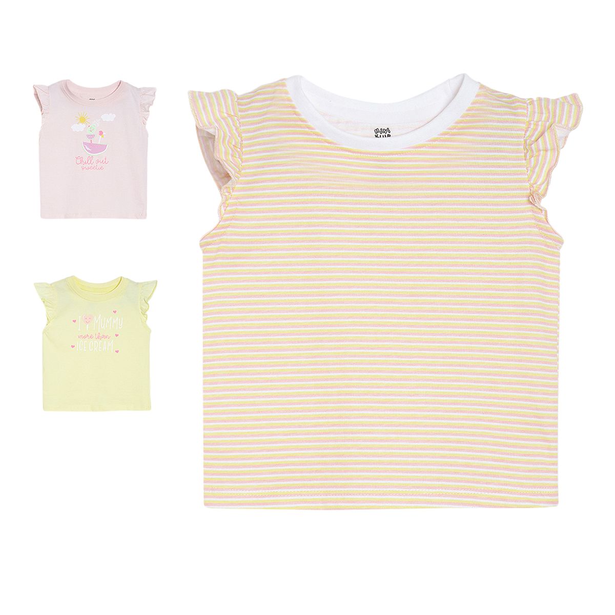 Pack of 3 t- shirts - light brown for 0-3 Months