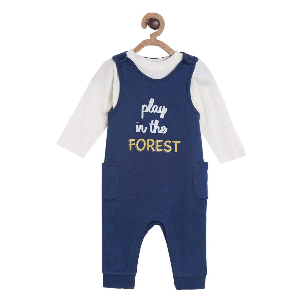 Boys Navy Dungaree Set