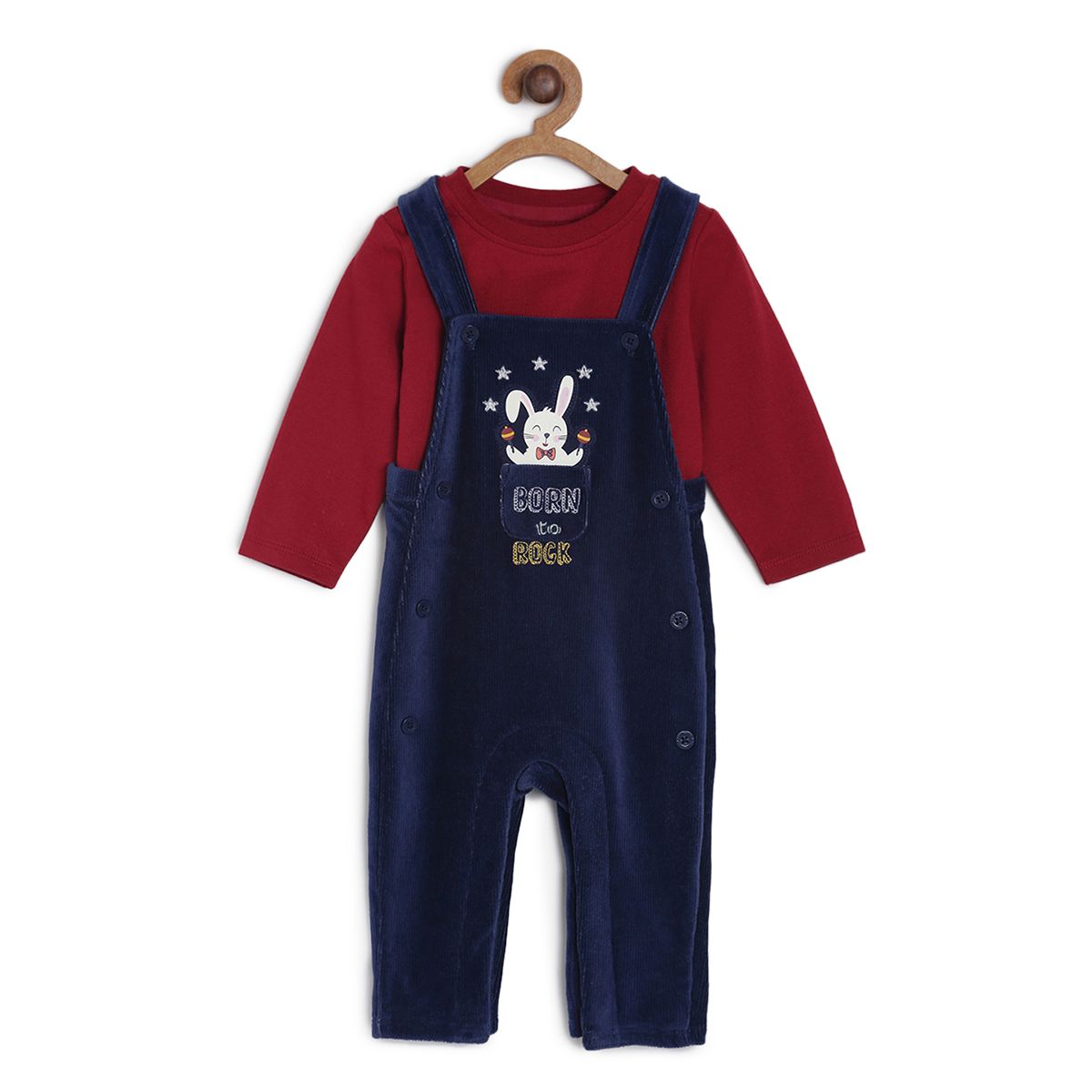 Pack of 2 knit dungaree set - blue for 3-6 Months