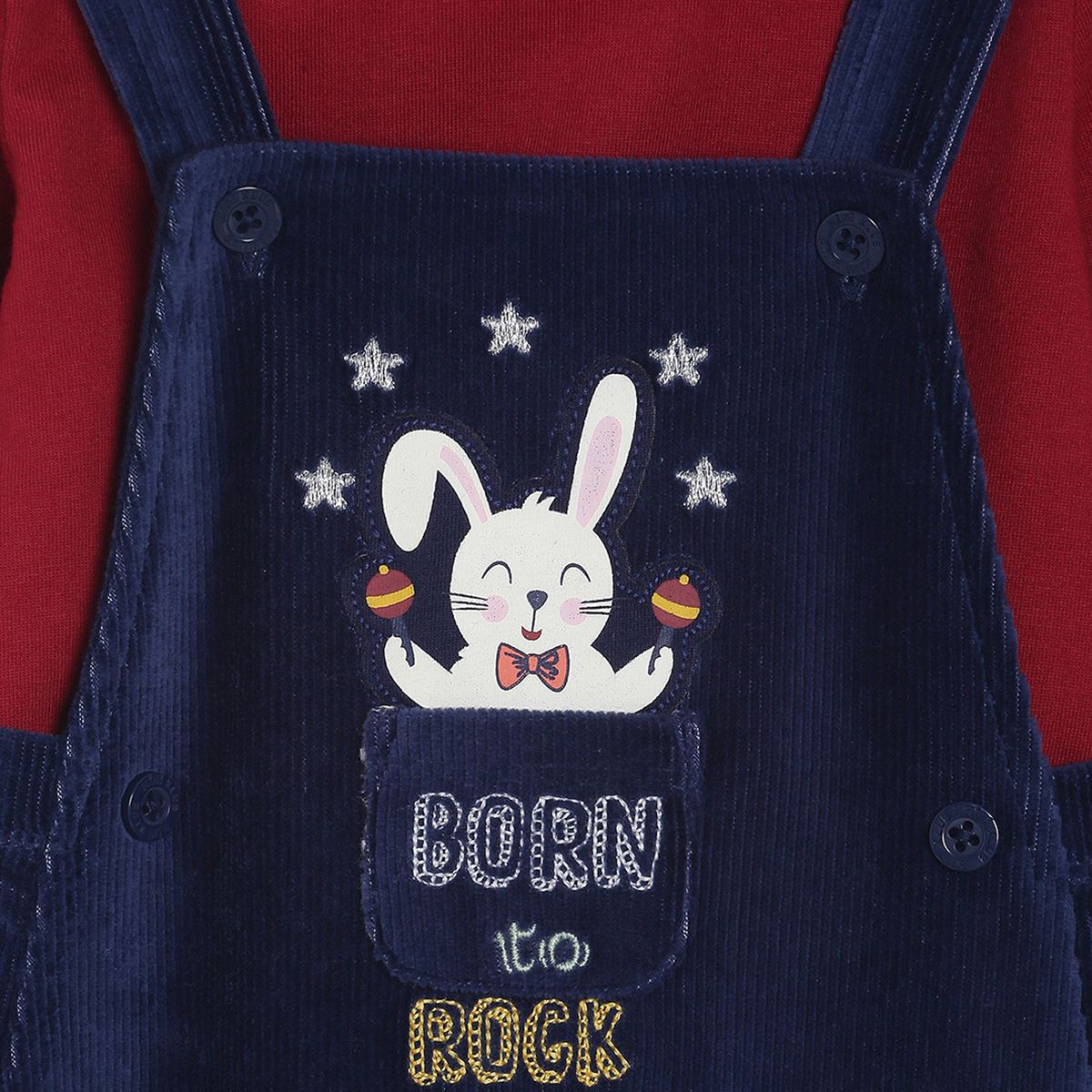 Pack of 2 knit dungaree set - blue for 3-6 Months