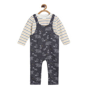 Pack of 2 dungaree set - white & dark grey for 3-6 Months