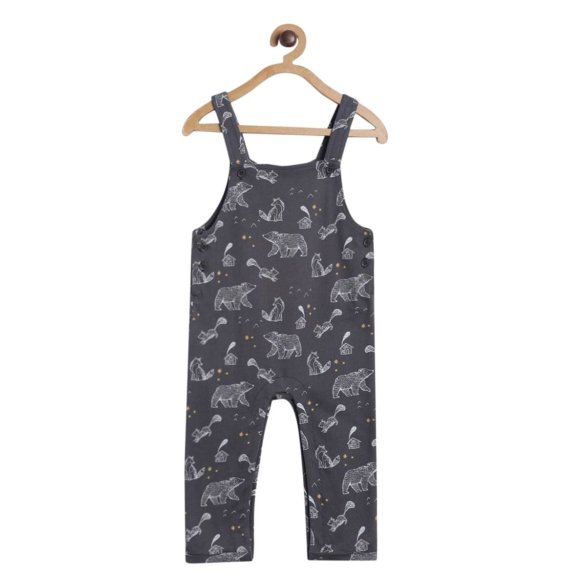 Pack of 2 dungaree set - white & dark grey for 3-6 Months