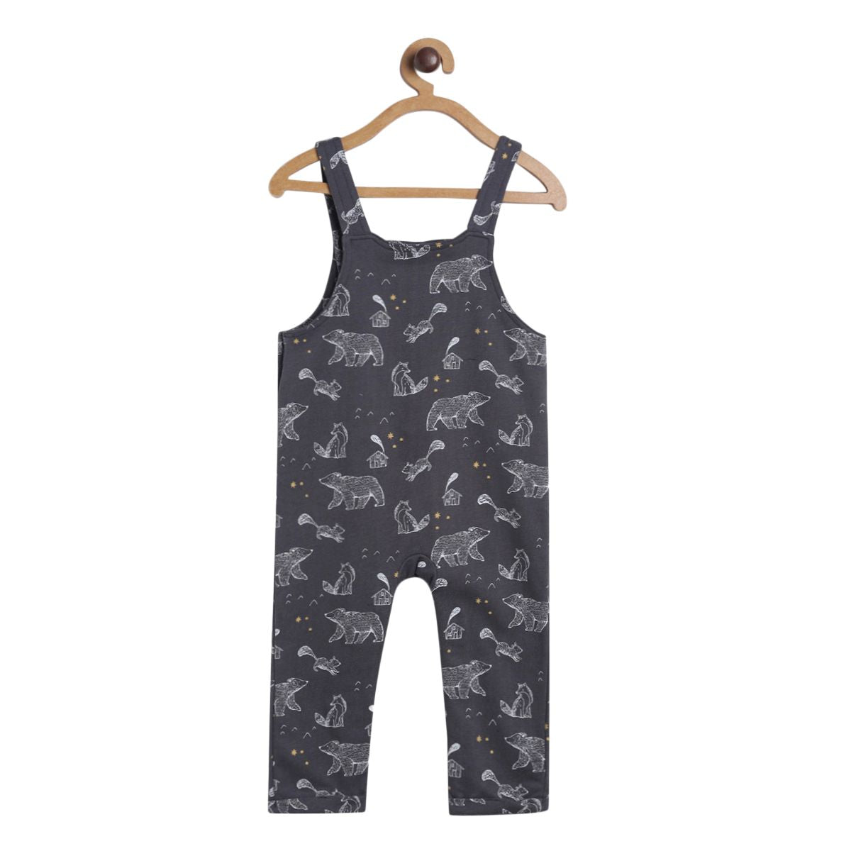 Pack of 2 dungaree set - white & dark grey for 3-6 Months