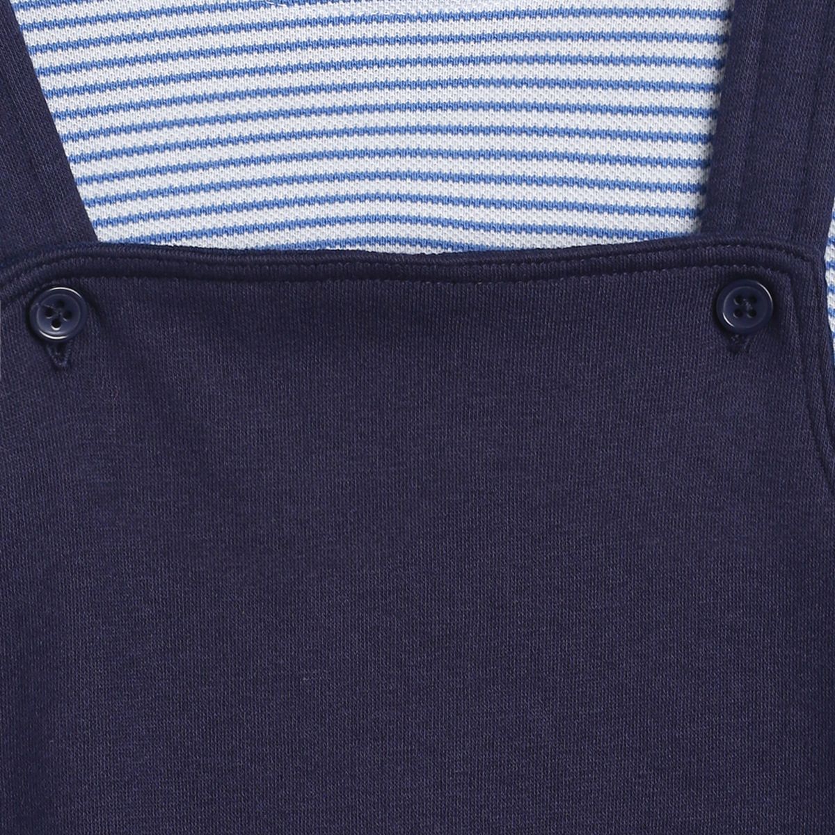 Pack of 2 dungaree set - sky blue & navy blue for 3-6 Months