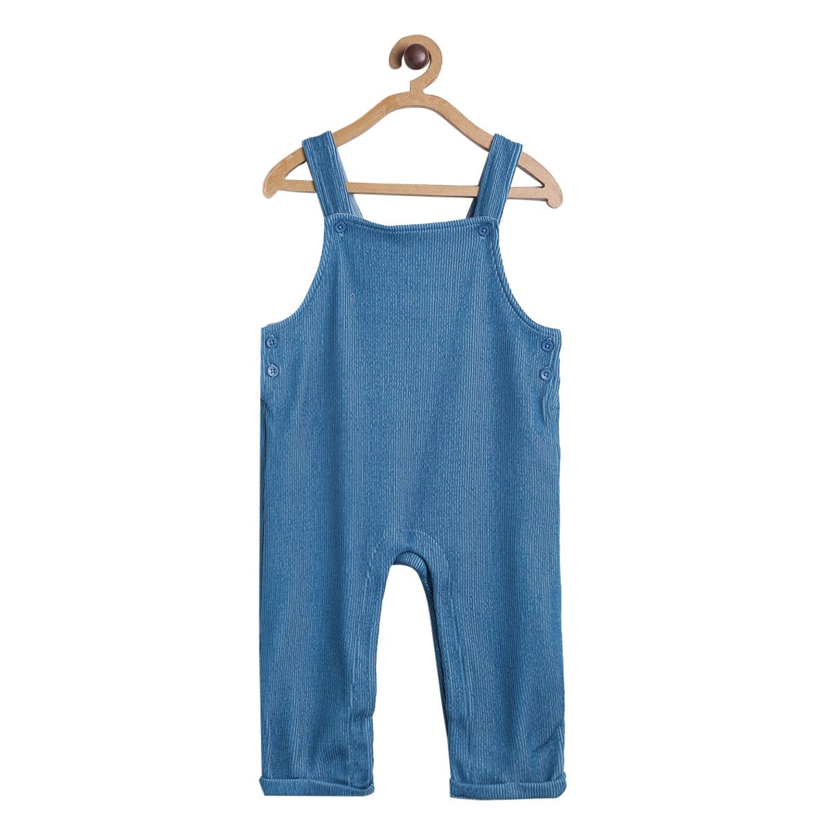 Pack of 2 dungaree set - white & blue for 3-6 Months