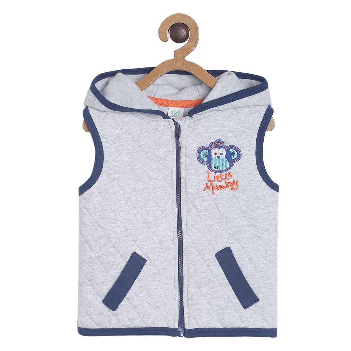 Pack of 1 hooded knit jacket - grey marl for 0-3 Months