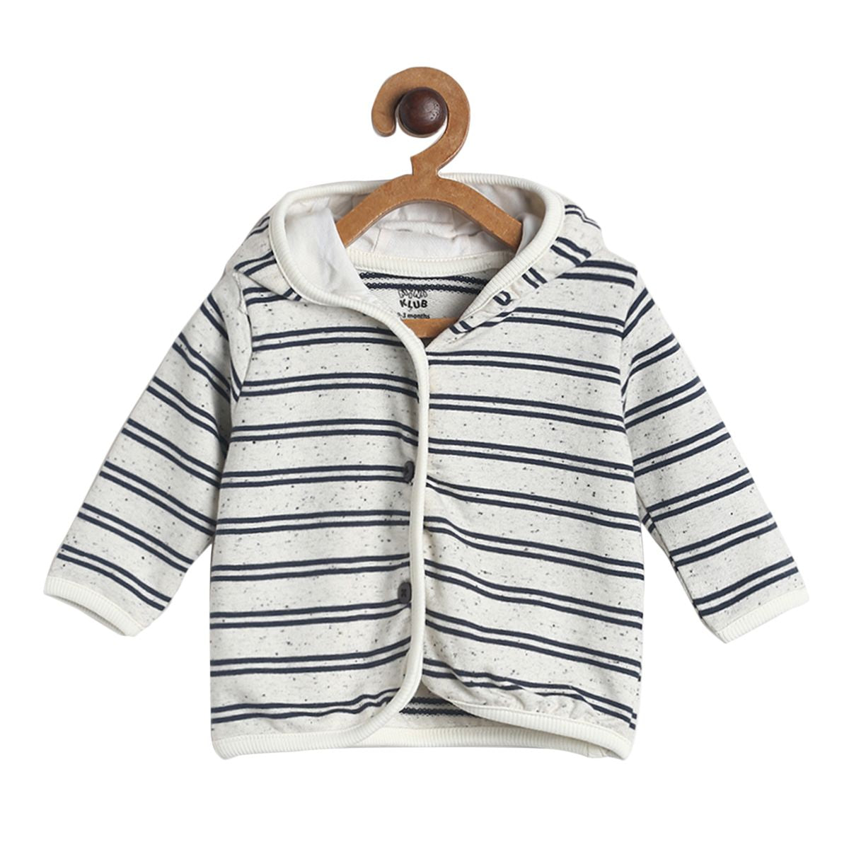 Pack of 1 knit jacket - white & grey for 0-3 Months