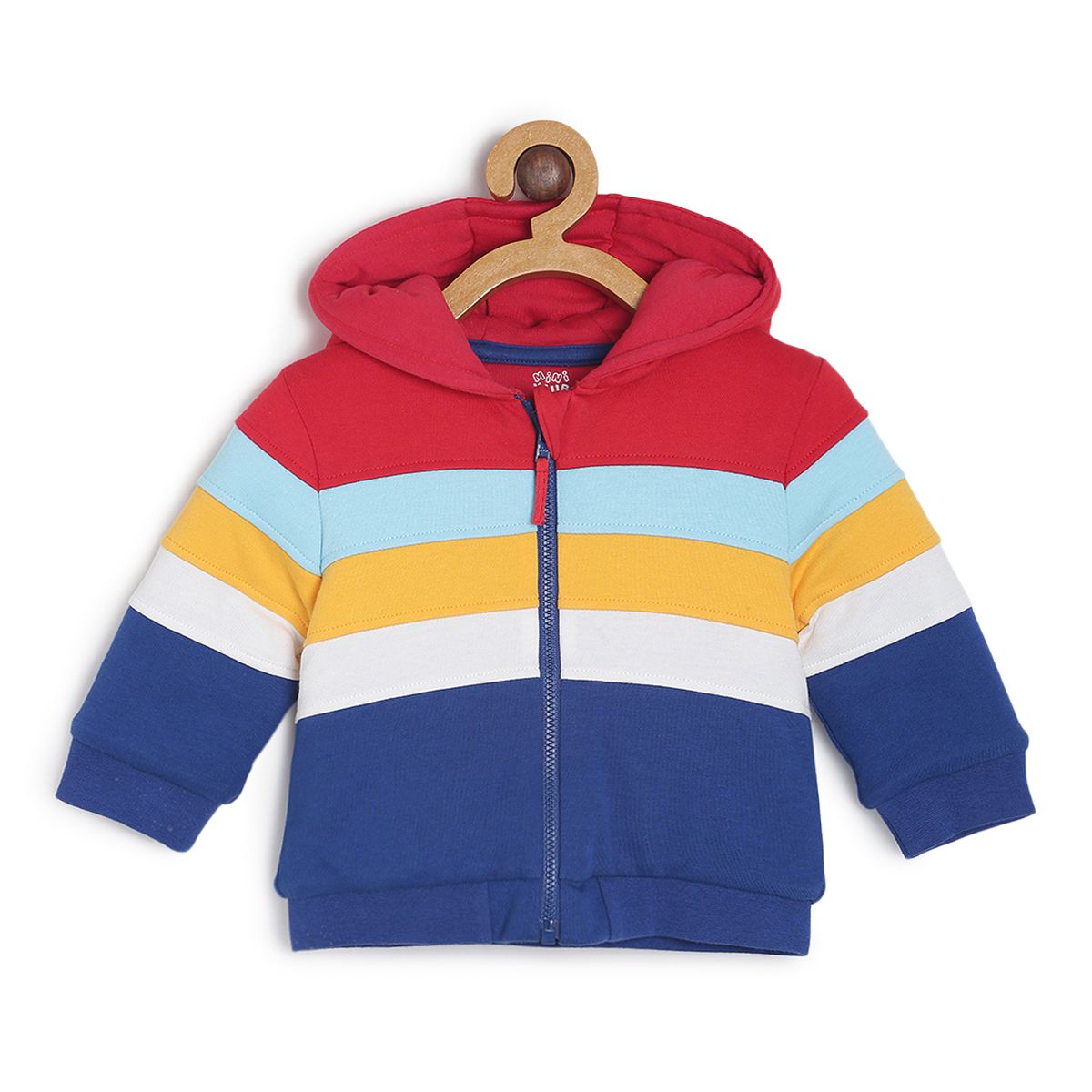 Pack of 1 knit jacket - crimson red & blue for 0-3 Months