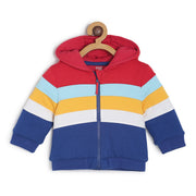 Pack of 1 knit jacket - crimson red & blue for 0-3 Months
