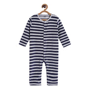 Pack of 1 romper - white & navy blue for New Born