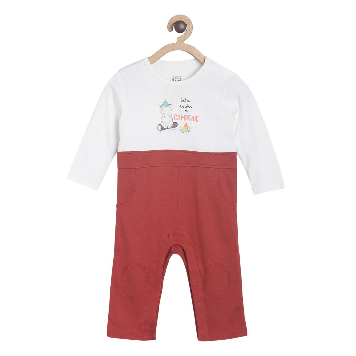 Pack of 1 romper - white & red for New Born