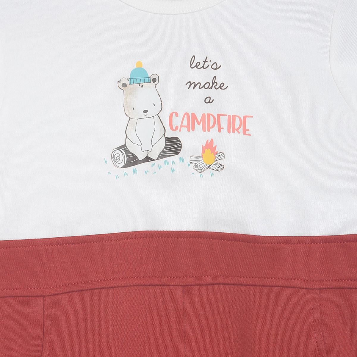 Pack of 1 romper - white & red for New Born