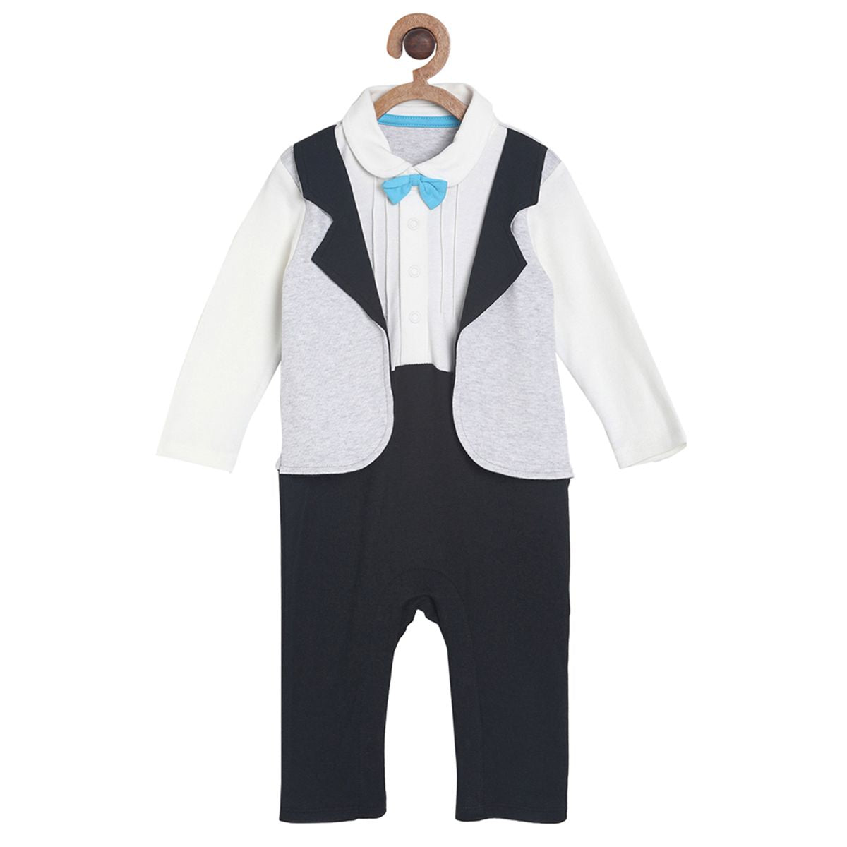 Pack of 1 romper - white & black for New Born