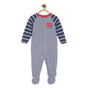 Pack of 1 wadded sleepsuit - navy & grey for New Born